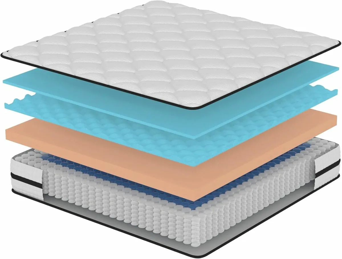 Single Mattress, Hybrid Memory Foam 90x190x22cm - Image 2