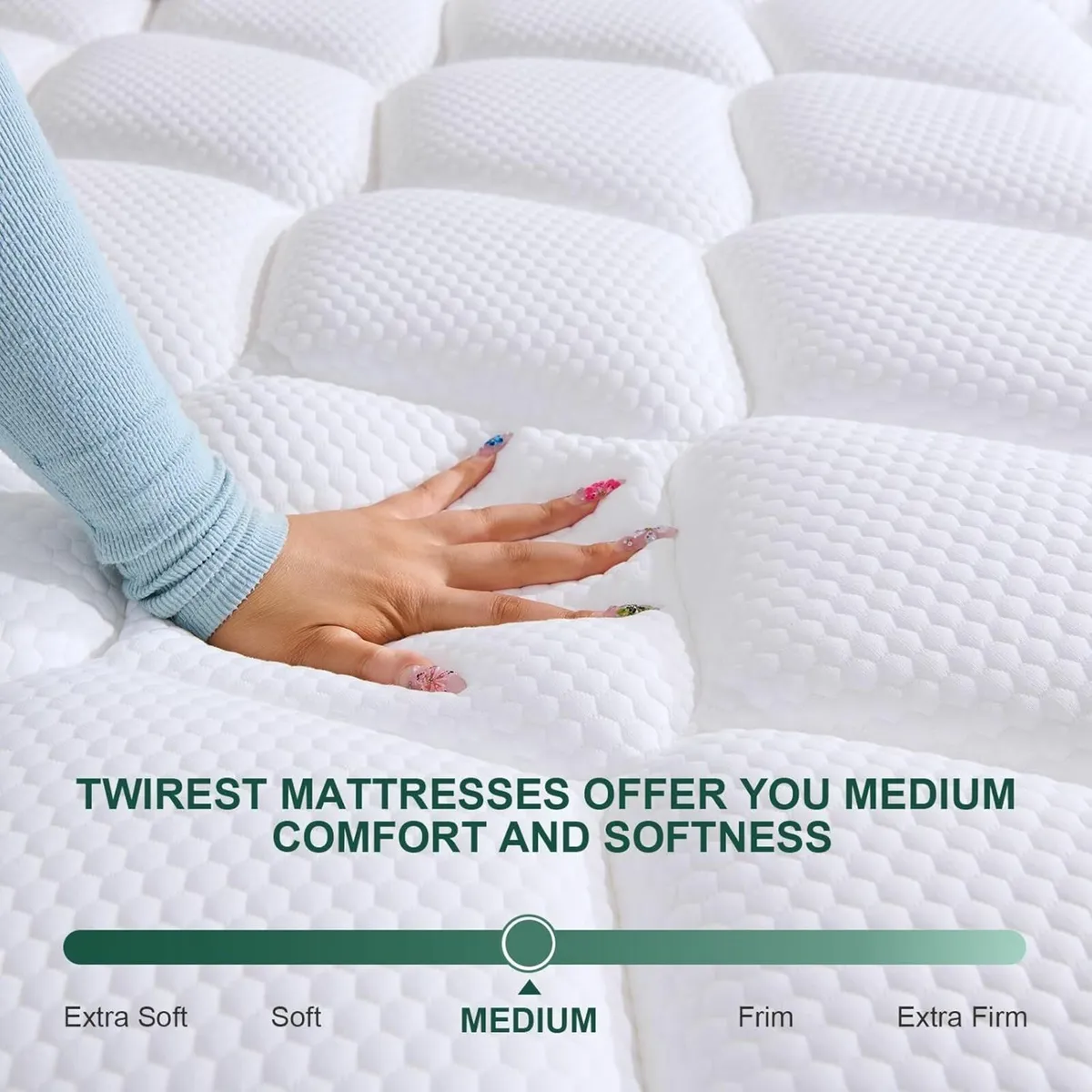 Single Mattress, Hybrid Memory Foam 90x190x22cm - Image 3