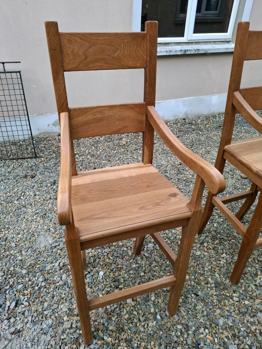 3 x new solid oak high bar chairs - Image 4