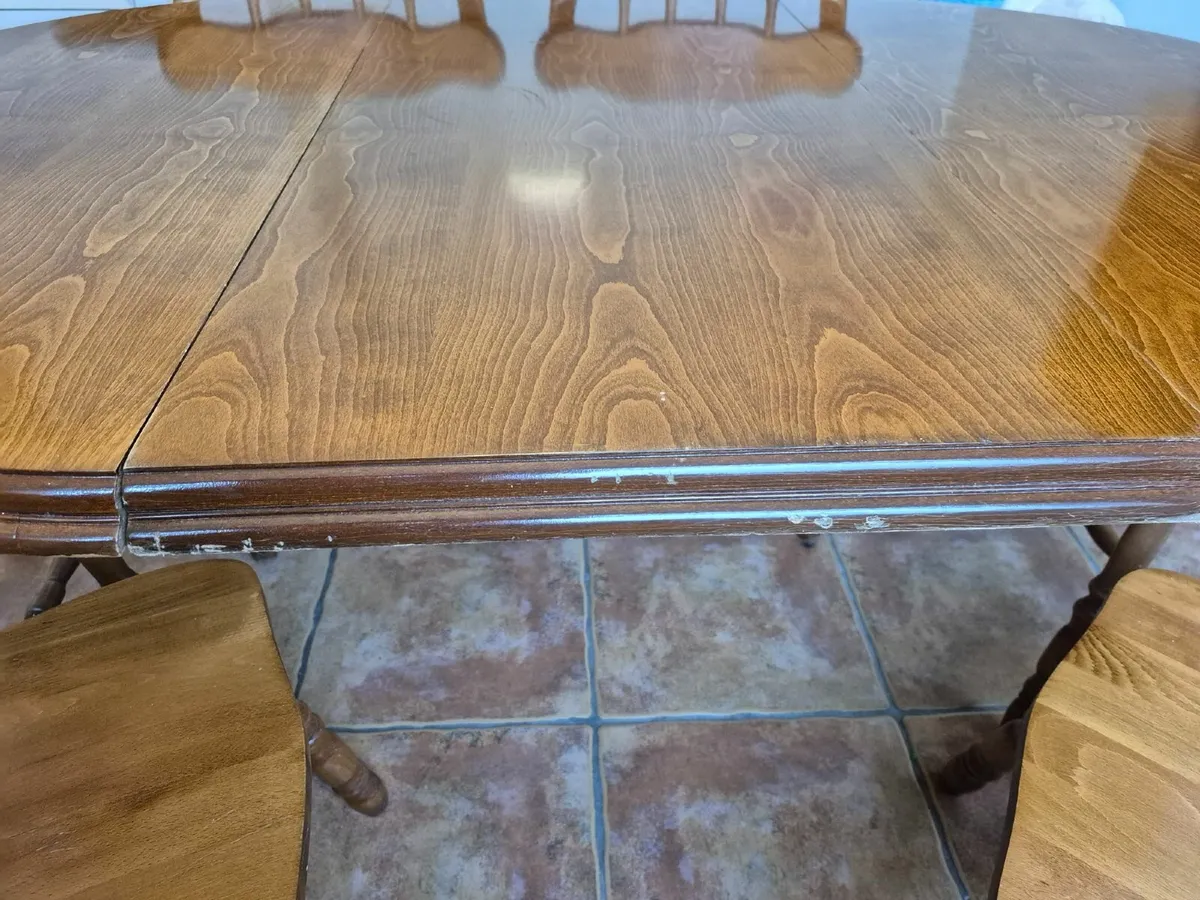 Solid Wood Kitchen Table and six chairs - Image 3