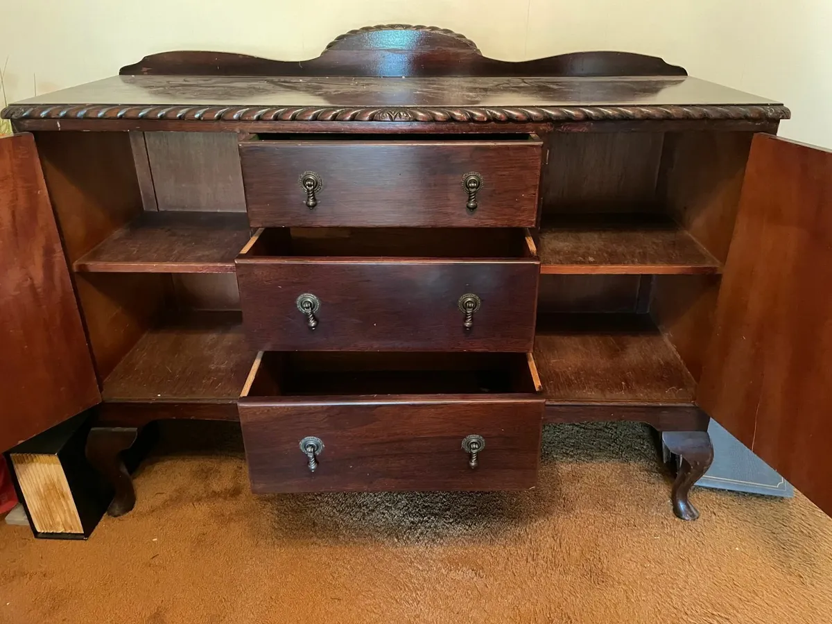 Antique Mahogany Sideboard with Carved Detail - Image 2