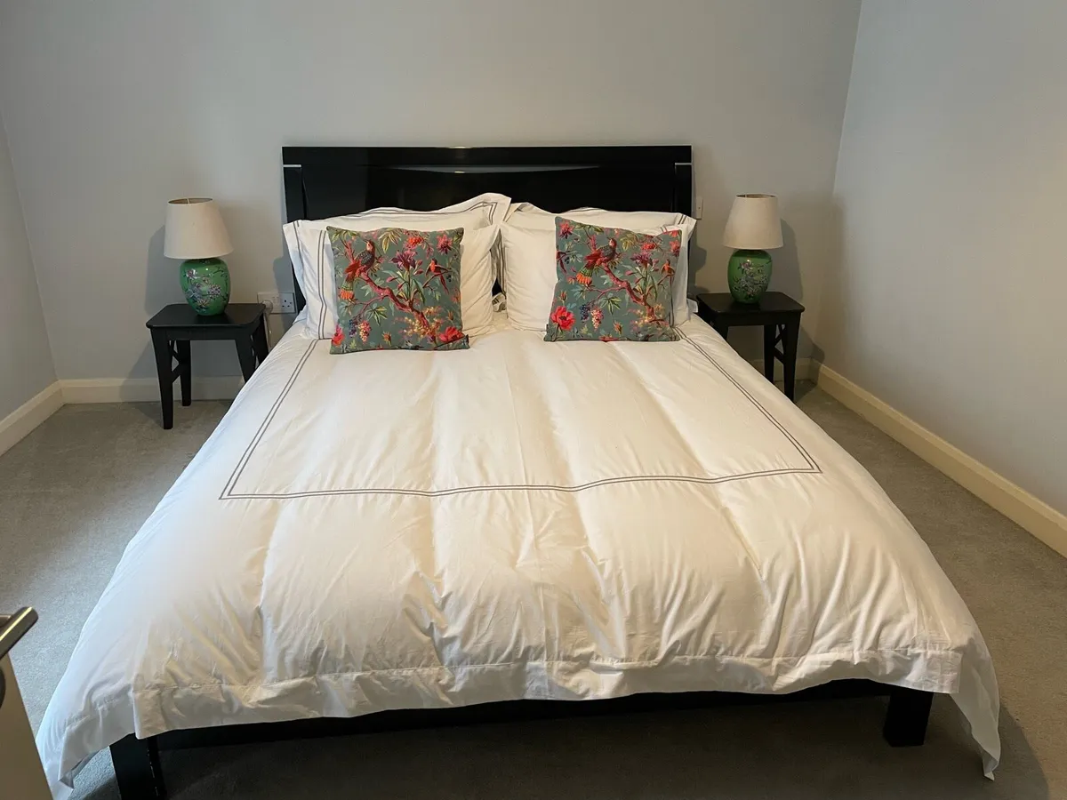 King size bed-frame & mattress - Image 1