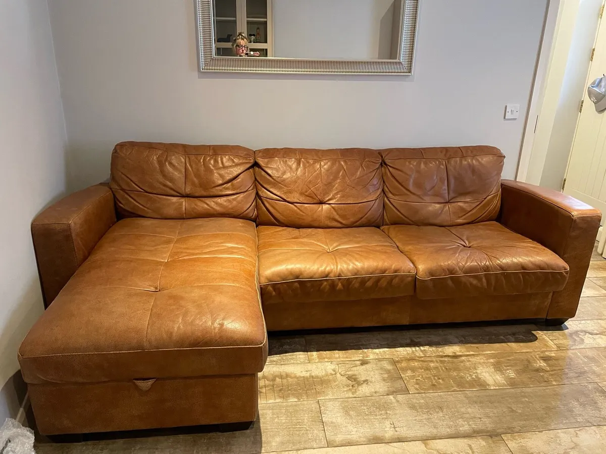 Leather couch/Sofa bed - Image 1