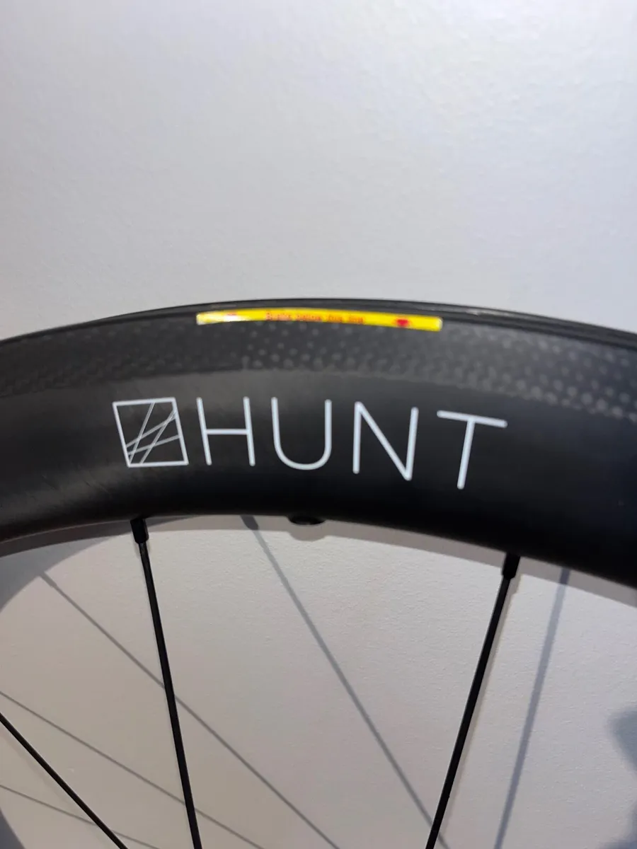 Hunt Carbon 50 Wide Aero Bicycle Wheels (Unused) - Image 3