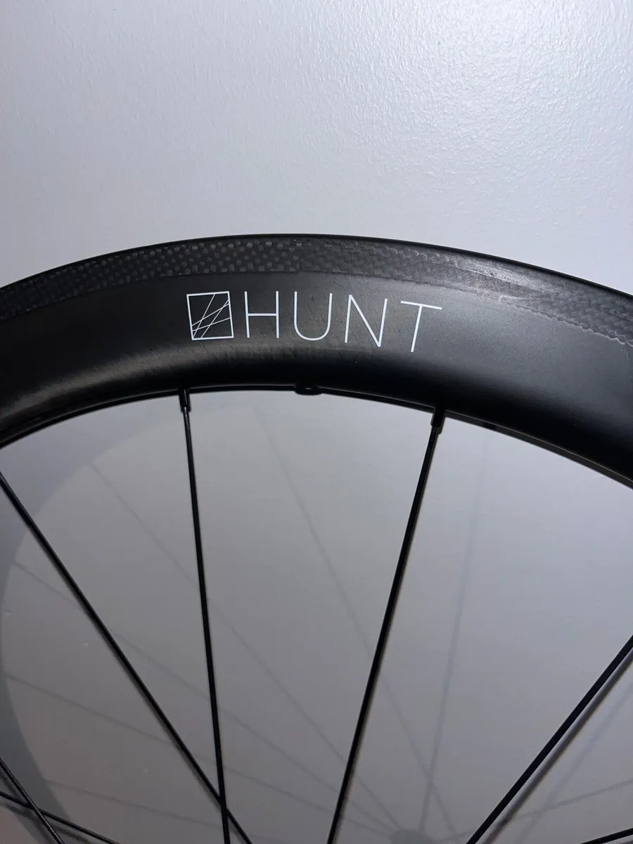 Hunt Carbon 50 Wide Aero Bicycle Wheels (Unused) - Image 4