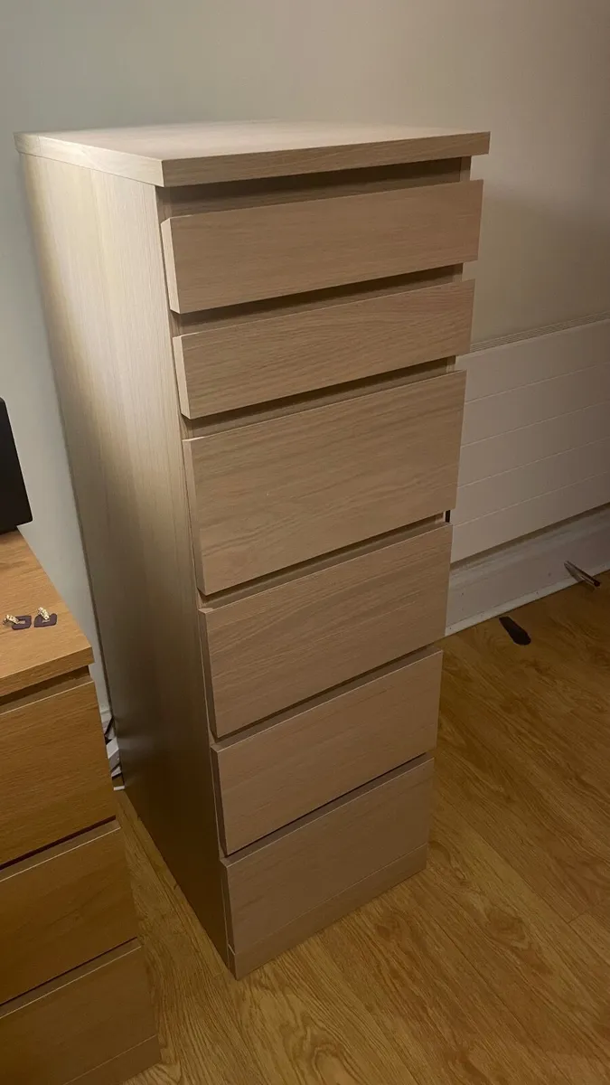 Tall malm chest of drawers and vanity - Image 1