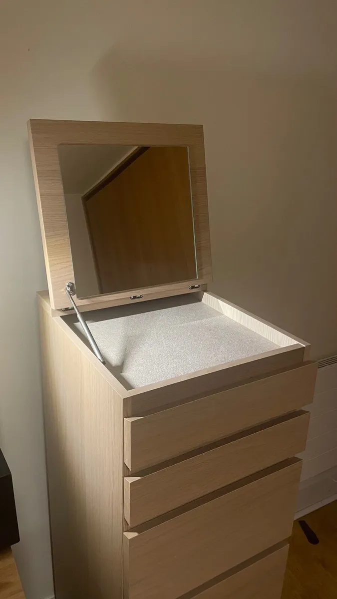 Tall malm chest of drawers and vanity - Image 2