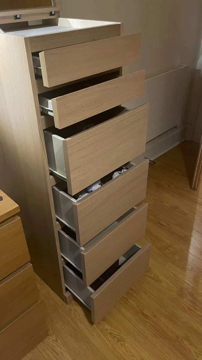 Tall malm chest of drawers and vanity - Image 3