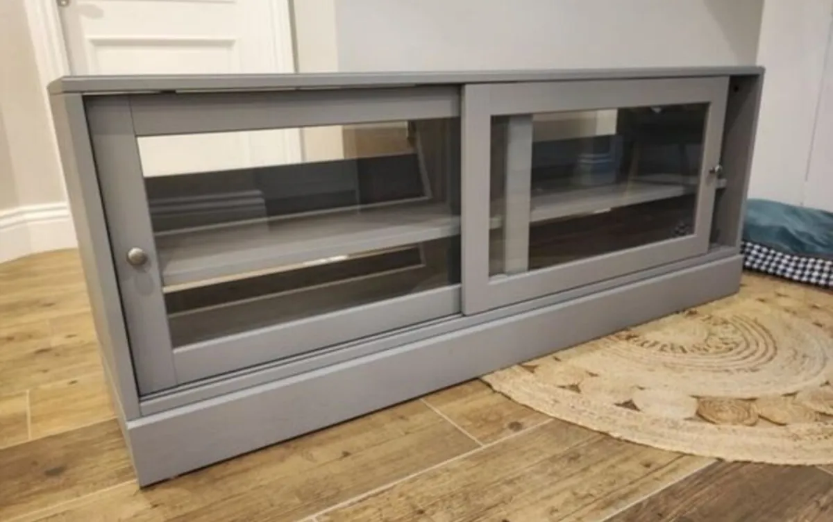 HAVSTA
TV bench with plinth, grey 160x47x62 cm
