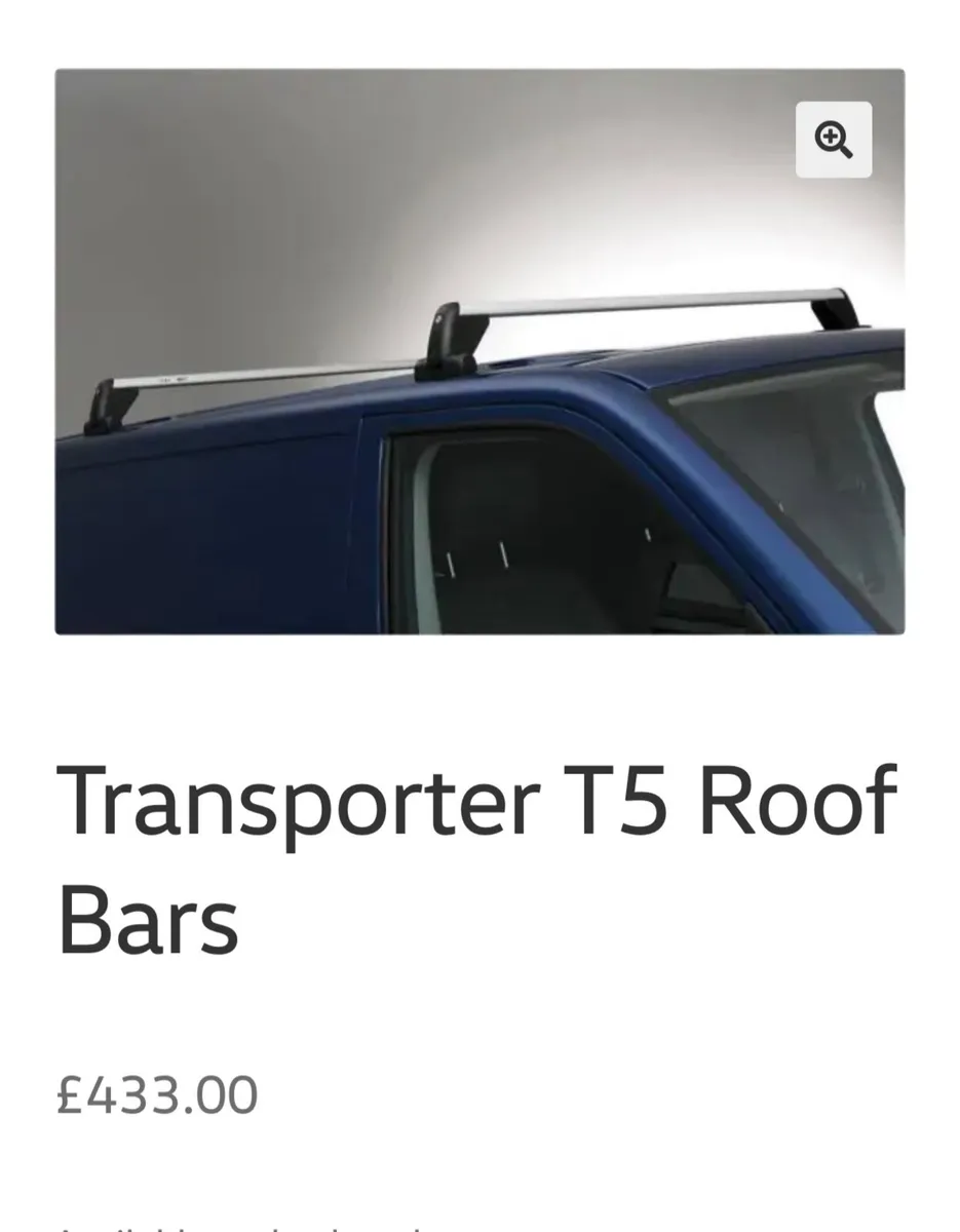 VW Transporter  Genuine Roof Rack Bars - Image 1