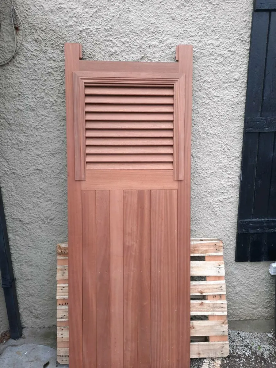 Solid Hardwood Louvre Door Pump house/plant room - Image 1