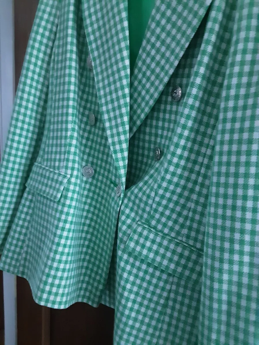 Ladies green check jacket - Image 2