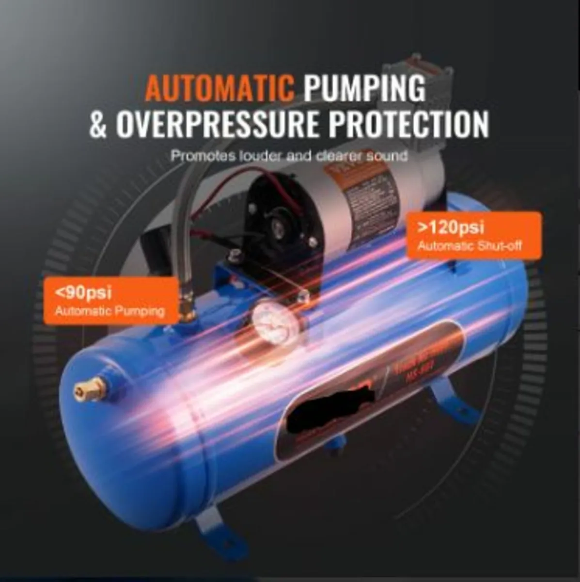 12V Air Compressor with Tank 1.6 - Image 3