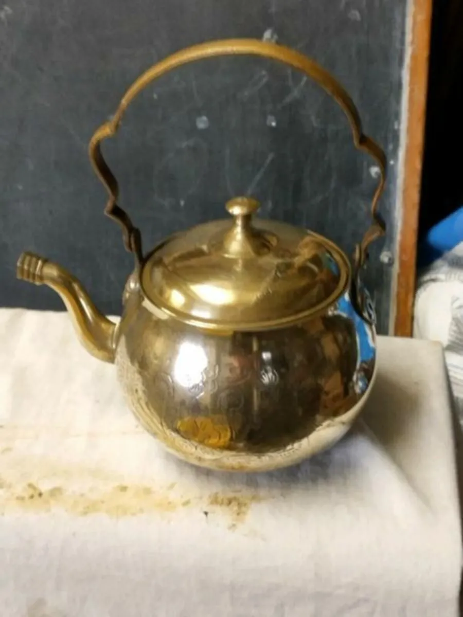 Vintage Art Deco Brass Teapot