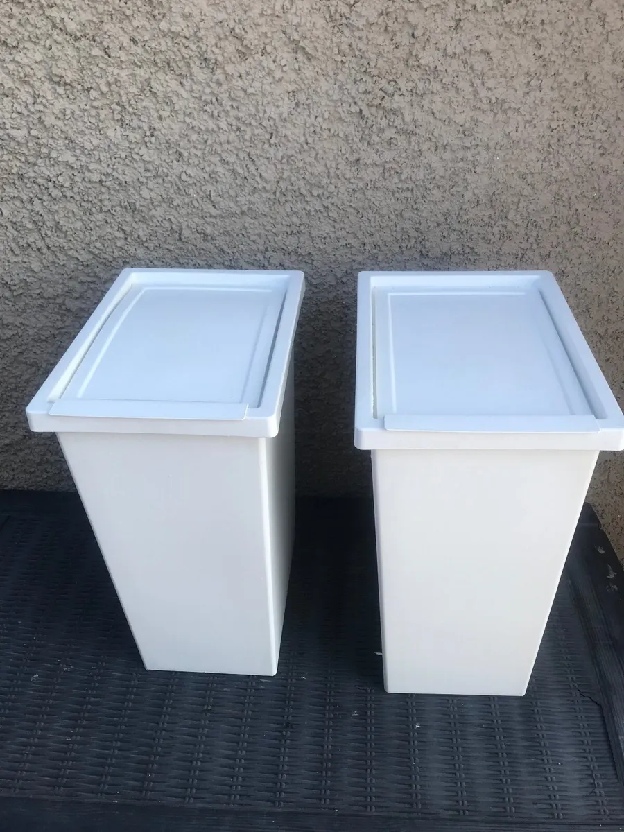2 white 50 litre bins - Image 1