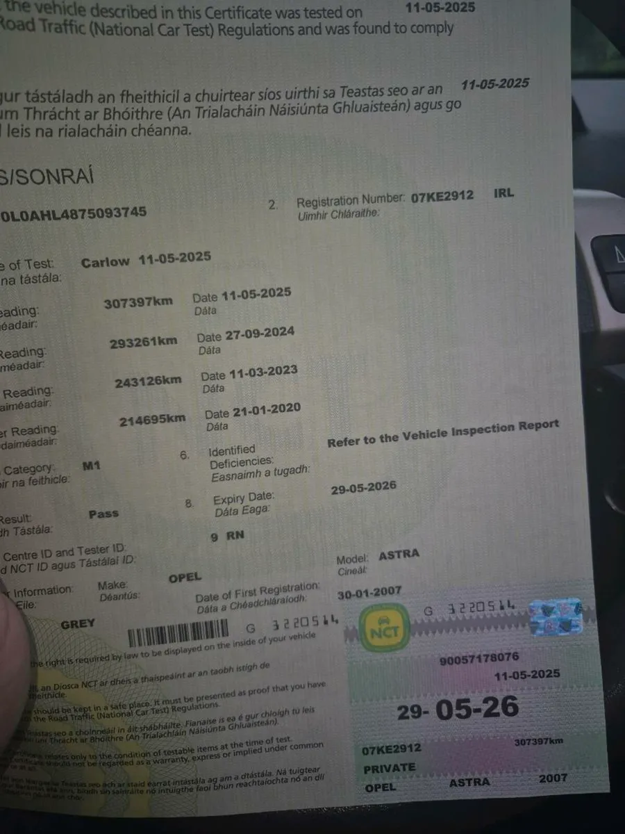 07 opel astra 1.4 new nct - Image 2