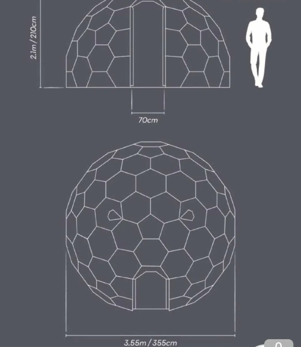 Deluxe 3.5m(11.6ft) Clear Dome Glamping Igloo - Image 2