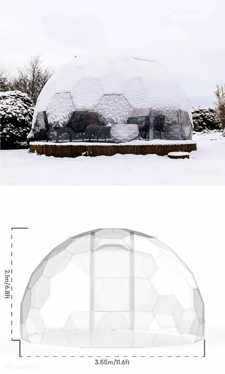 Deluxe 3.5m(11.6ft) Clear Dome Glamping Igloo - Image 4