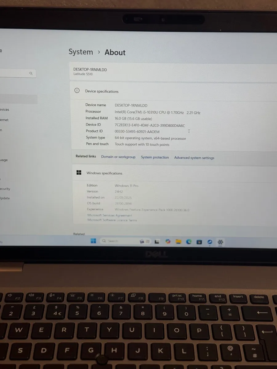 Dell Latitude 5510 Laptop i5/16GB/256SSD/FHD Touch - Image 3