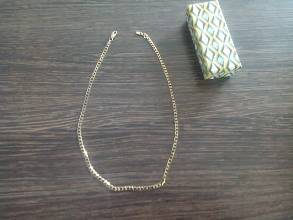 925 Silver Gold Plated Necklace Chain. - Image 2