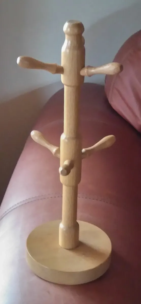 WOODEN MUG/CUP HOLDER (USED). - Image 1