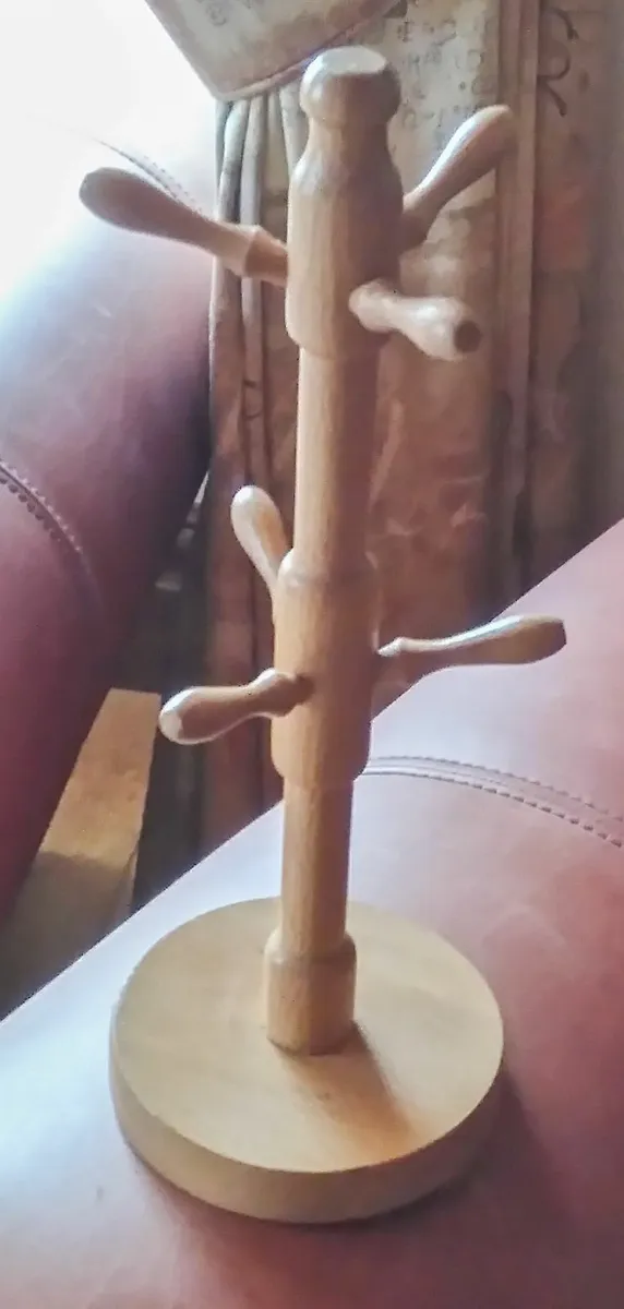 WOODEN MUG/CUP HOLDER (USED). - Image 3