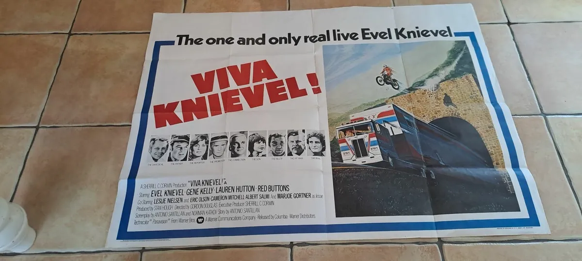 Vintage, 1970s evel knievel movie poster - Image 1