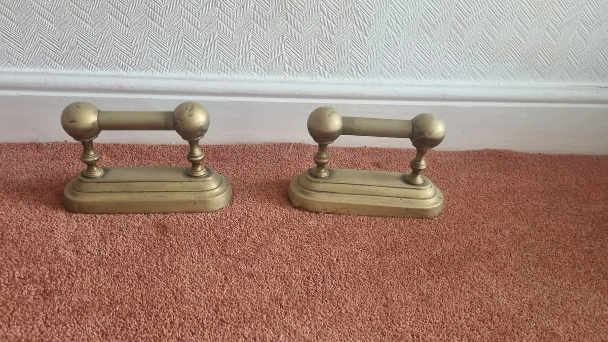 Antique brass boot scrapper door stop - Image 2
