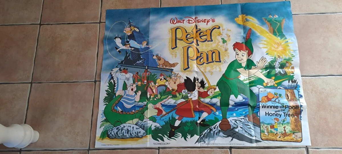 Vintage Disney Peter pan movie poster - Image 1