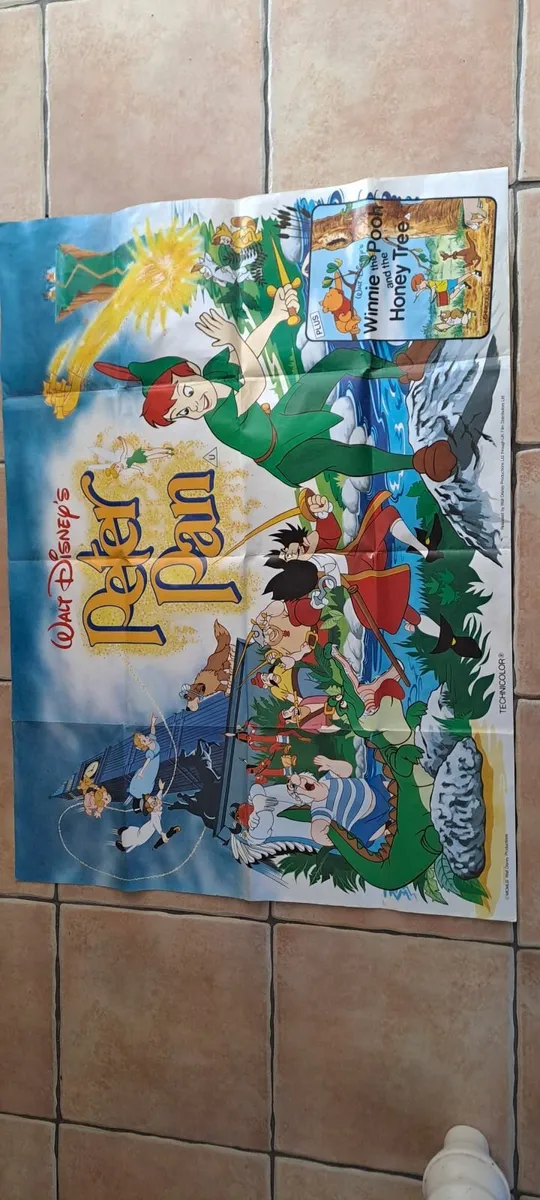 Vintage Disney Peter pan movie poster - Image 2