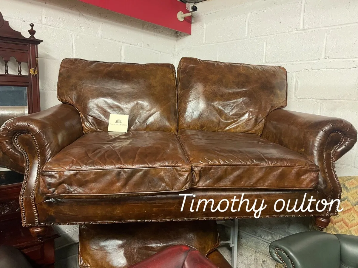 Timothy oulton halo leather sofa - Image 1