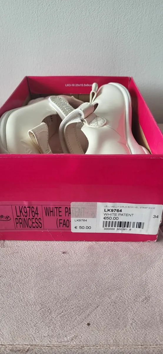 Leli Kelly White Patent Girls Shoes - Image 3