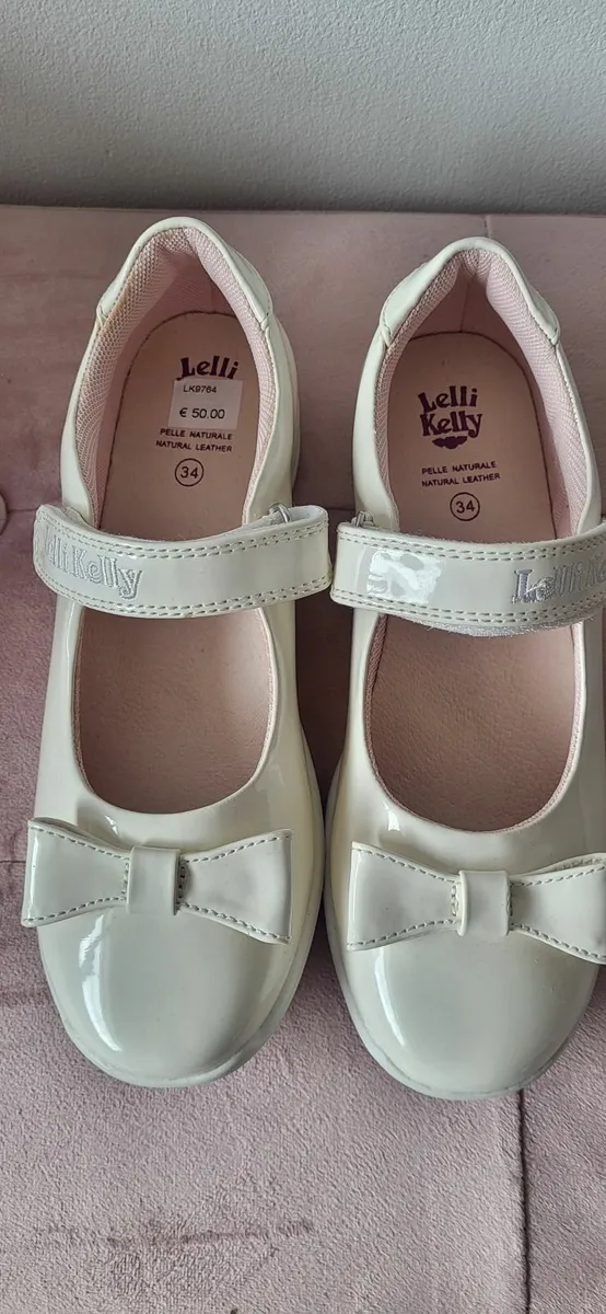 Leli Kelly White Patent Girls Shoes - Image 4