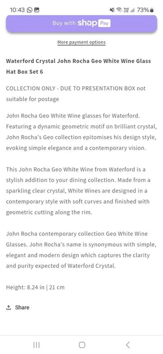 John Rocha Geo Waterford Crystal - Image 2