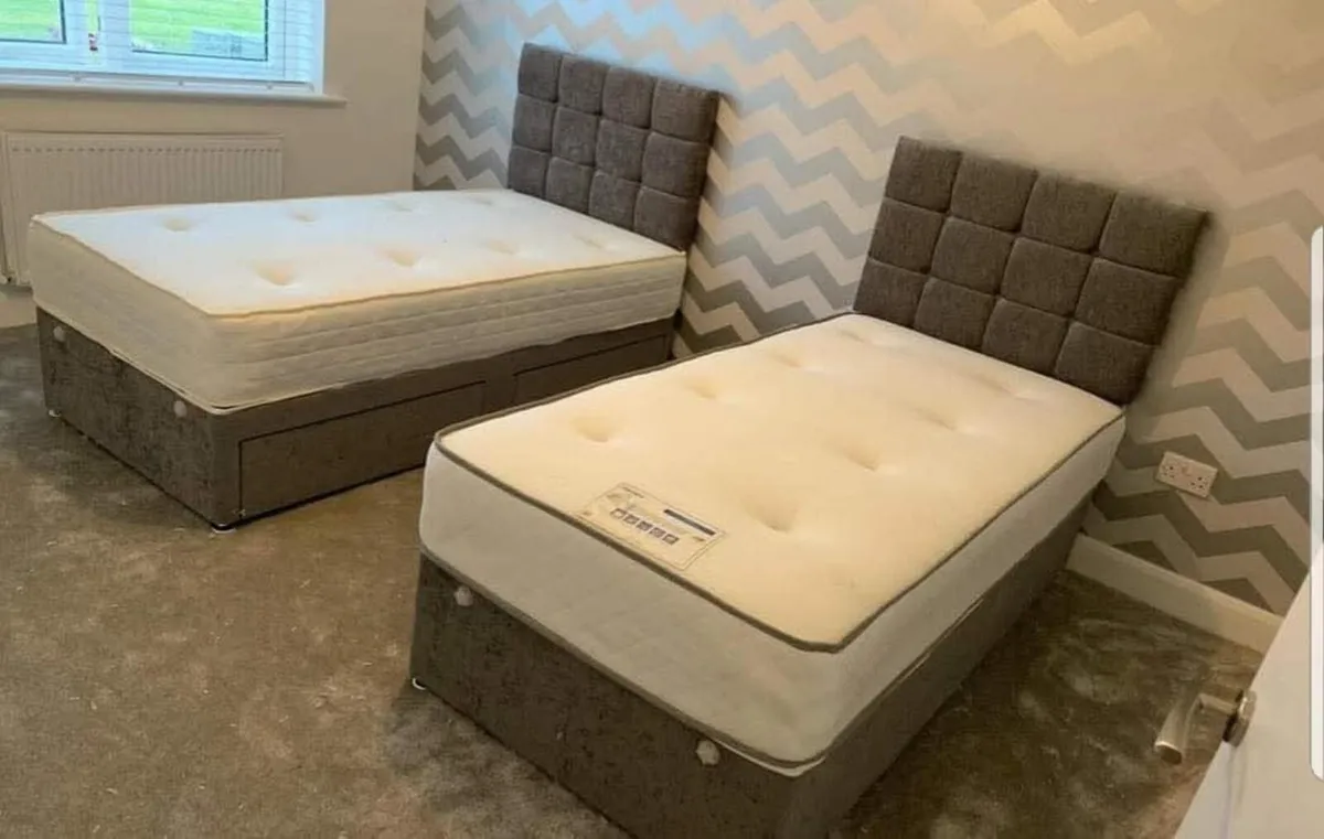 New Divan Beds With Mattresses And Headboard - Image 1