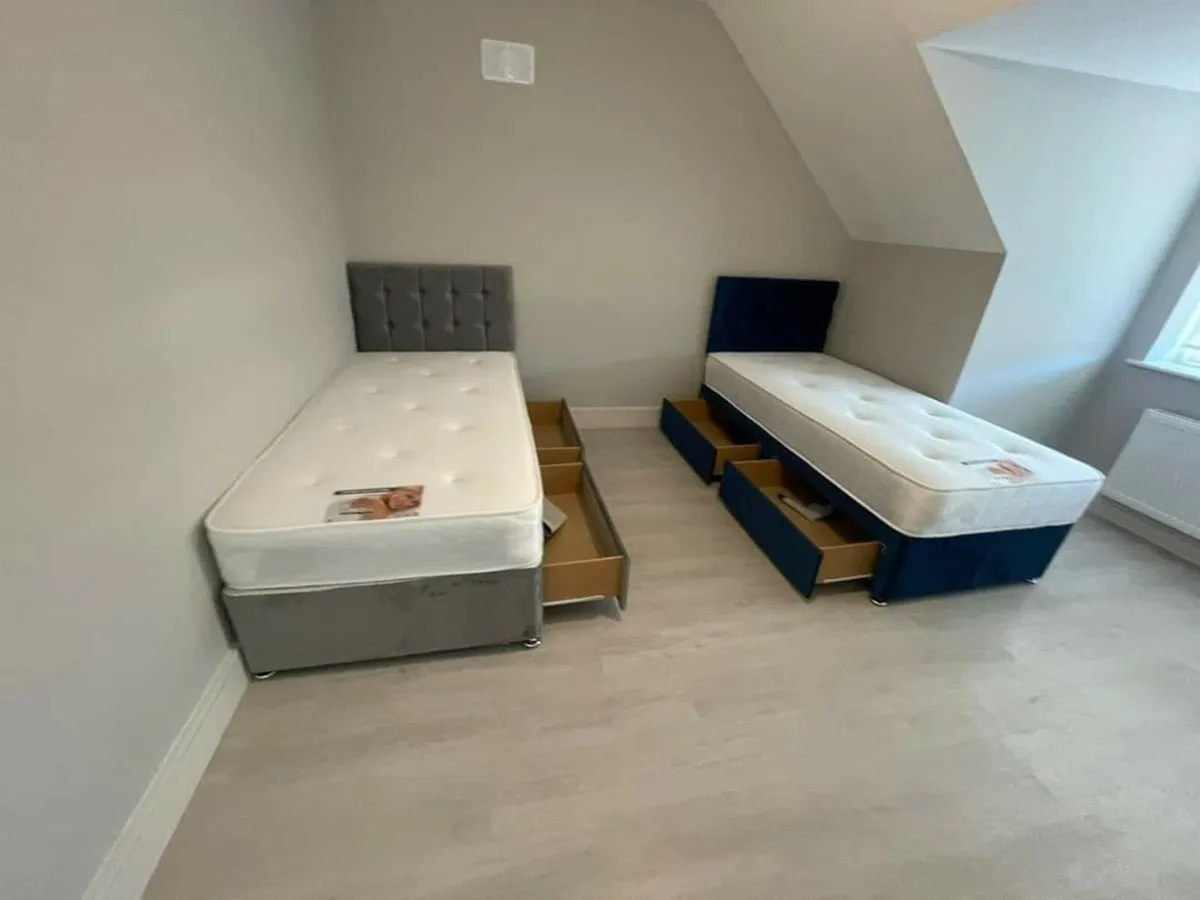 New Divan Beds With Mattresses And Headboard - Image 1