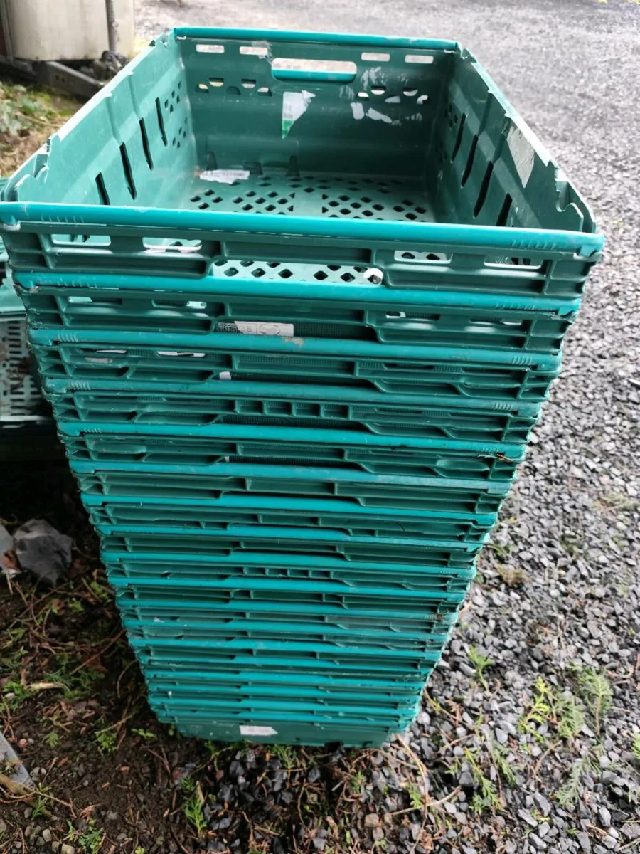 Plastic stacking crates boxes - Image 1