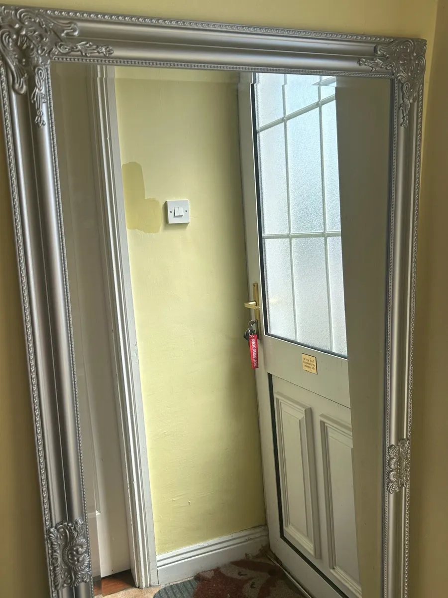 Large Silver Leaner/Wall Mirror - Image 1
