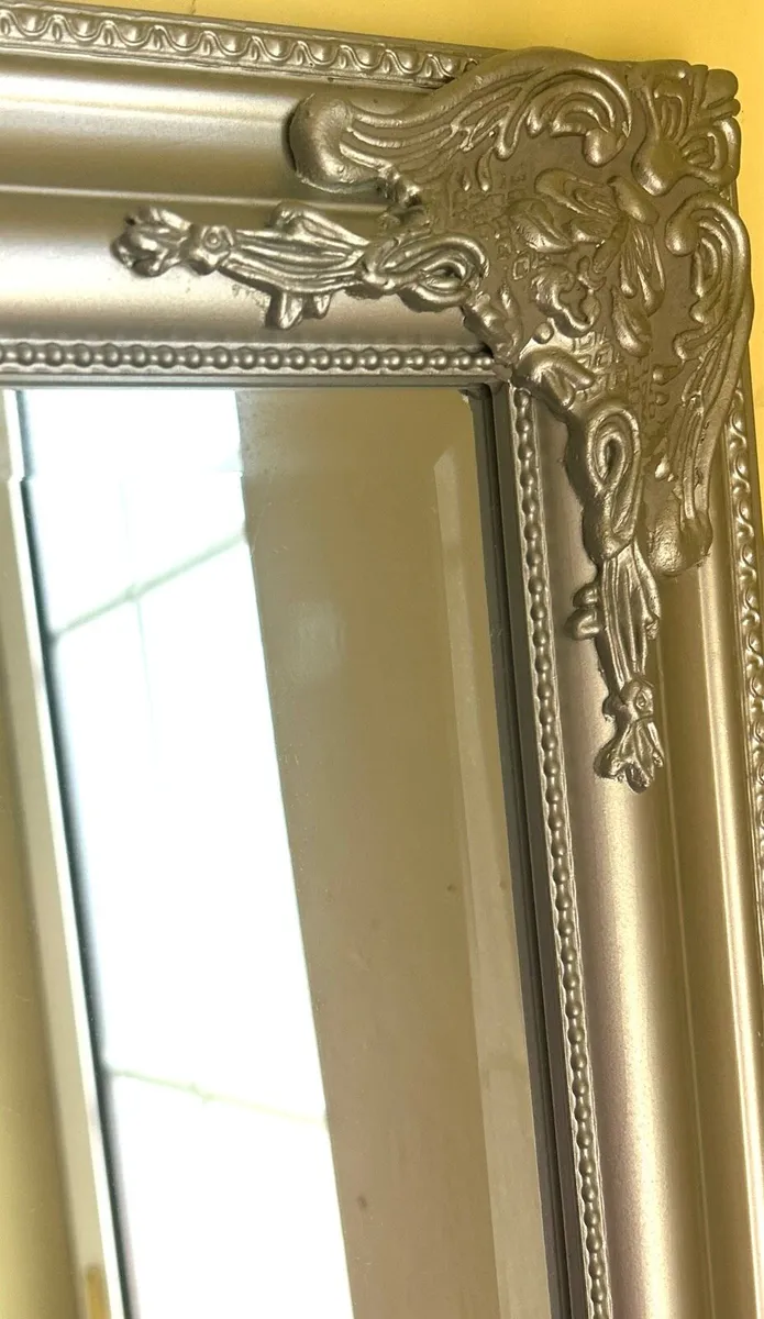 Large Silver Leaner/Wall Mirror - Image 2