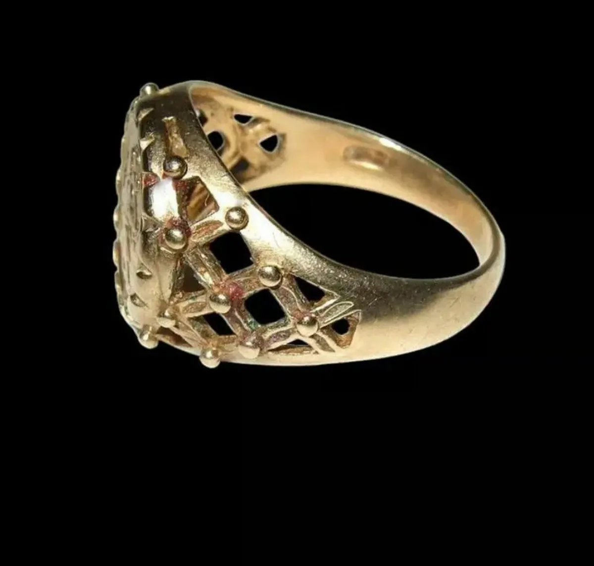 Vintage Hallmarked 9ct Gold 'St Christopher' Ring - Image 2