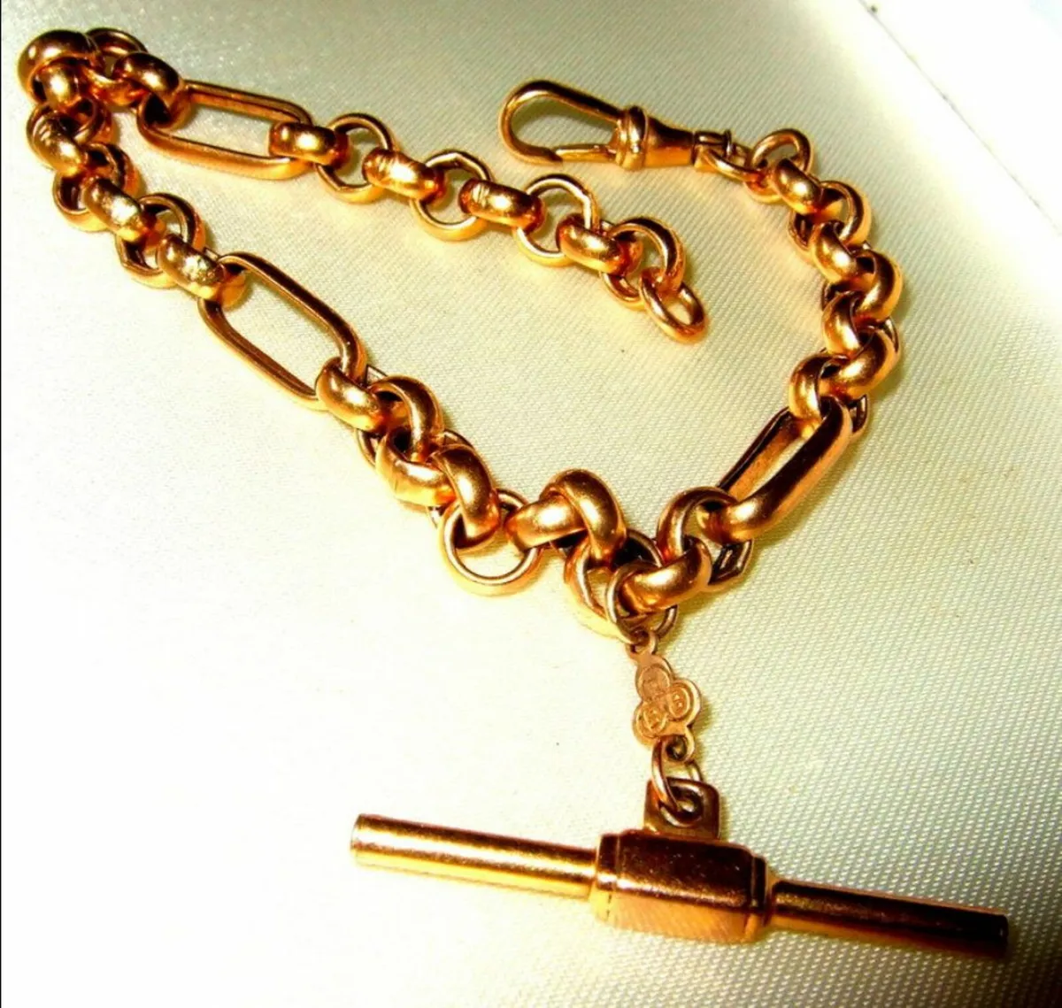 Vintage Chunky Hallmarked 9ct Gold Albert Bracelet - Image 1