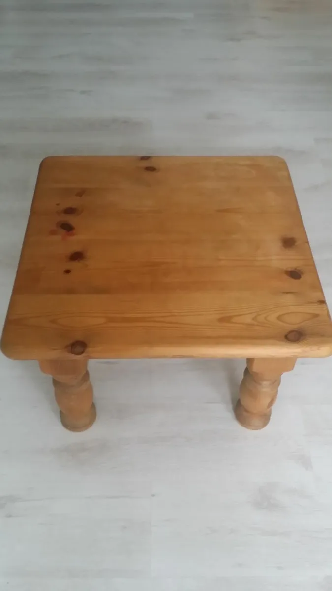 Small solid natural wood table can be stained,