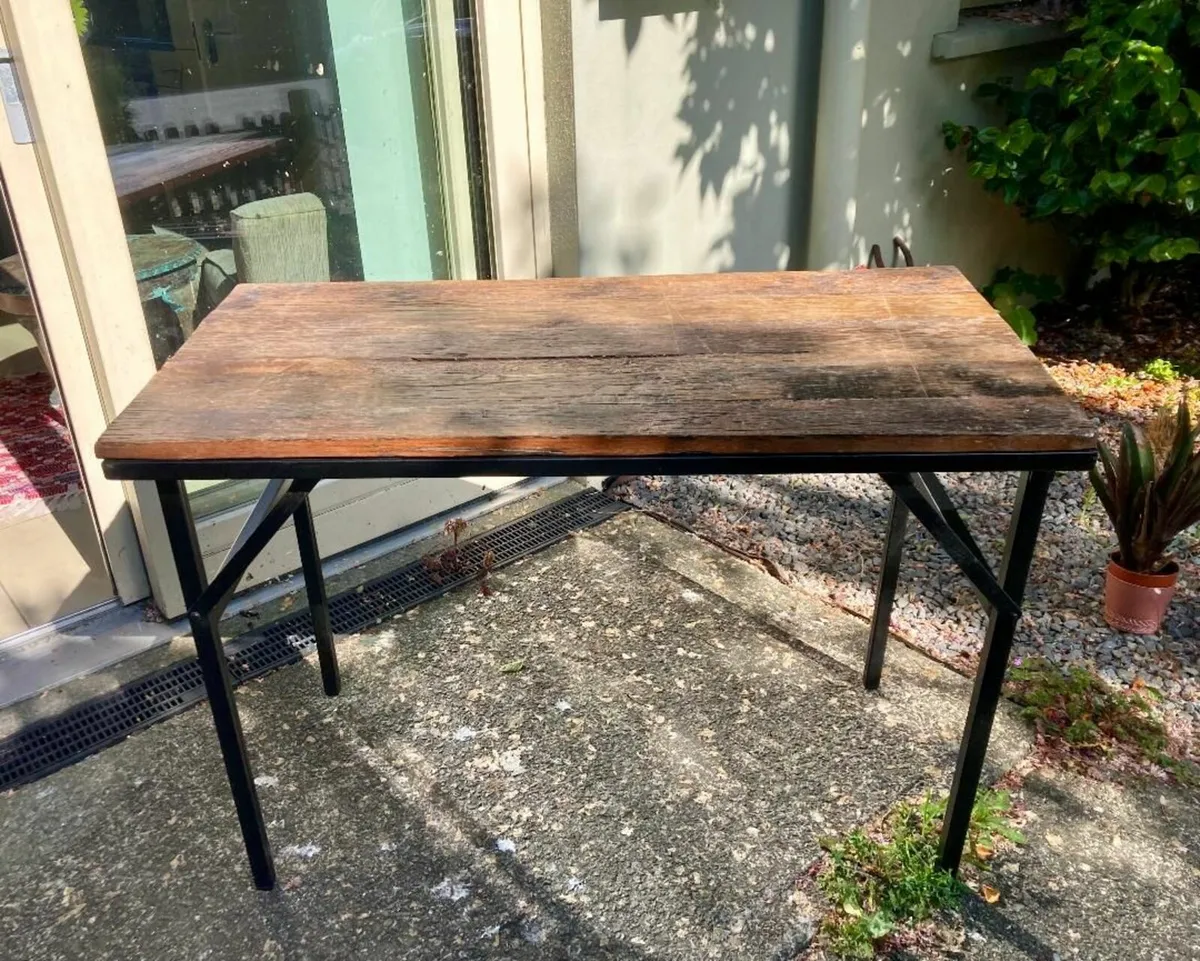 Wooden and metal desk / table - Image 1