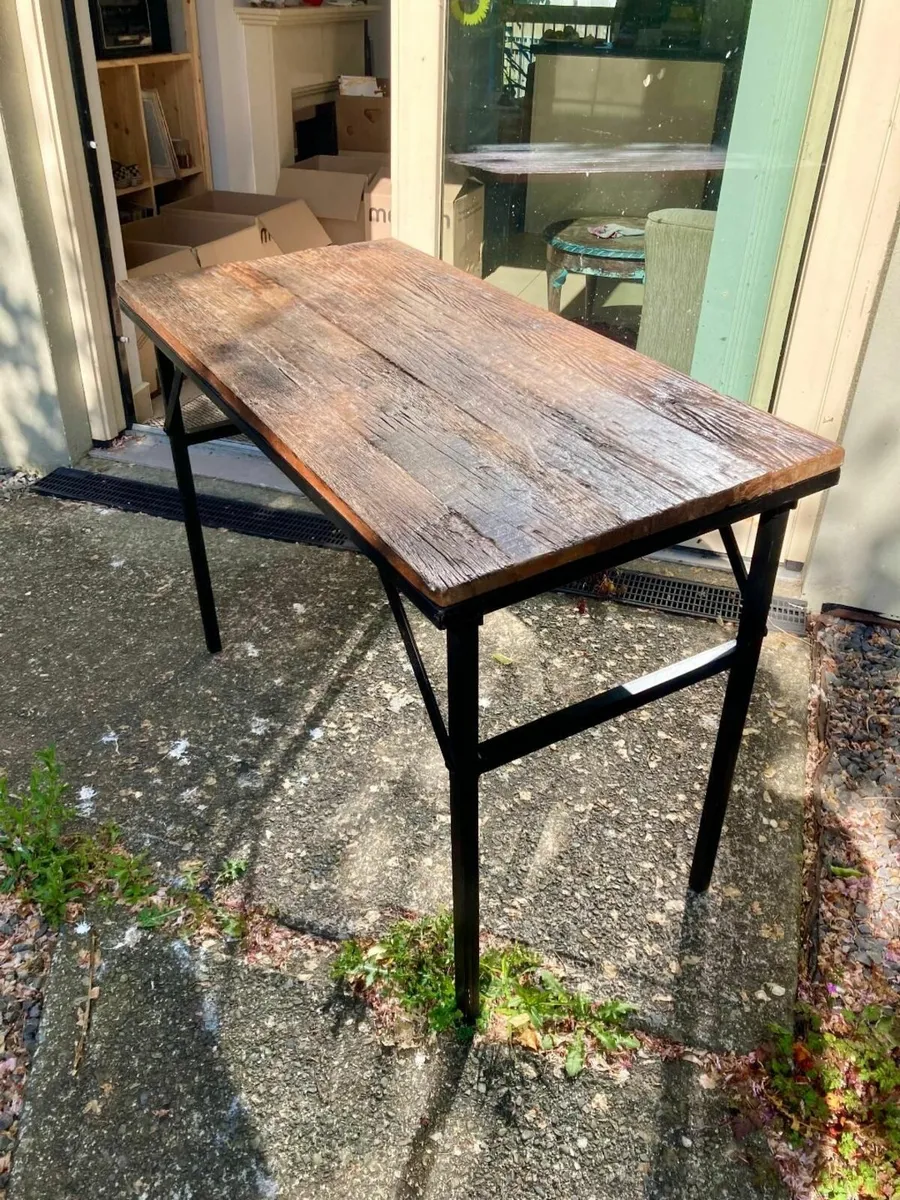 Wooden and metal desk / table - Image 3