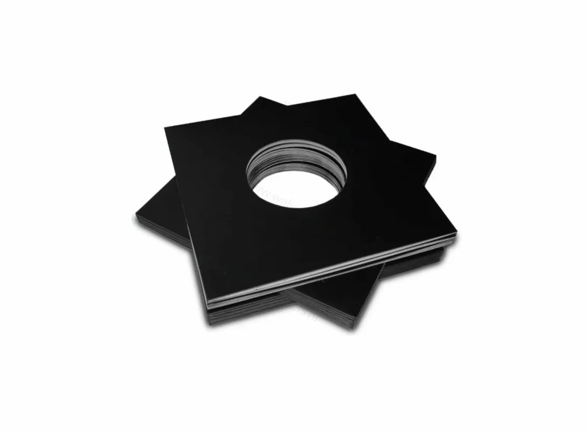 7" Black Disco bags Replacement Thick Card Covers - Image 1