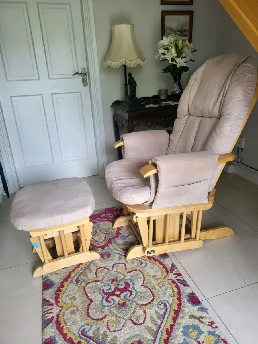 Glider Nursery Chair and Footstool - Image 1