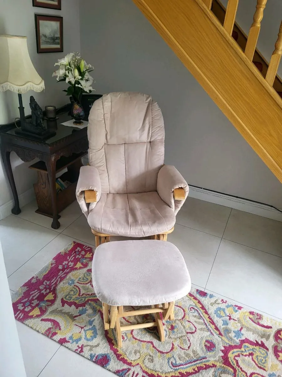 Glider Nursery Chair and Footstool - Image 2