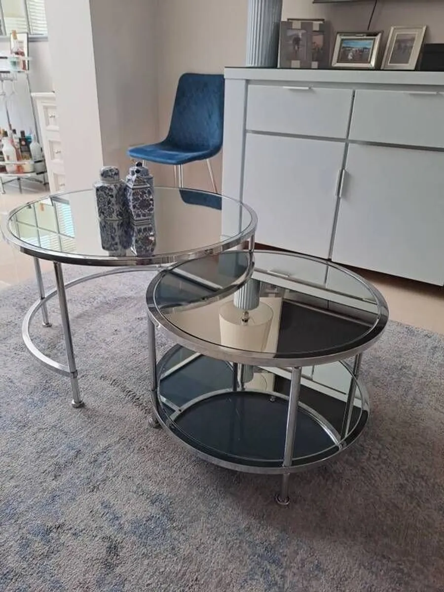 Mirrored Coffee Table Set - Image 1