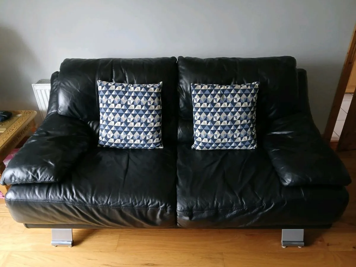 ON HOLD Two Italsofa Leather sofas - Image 2
