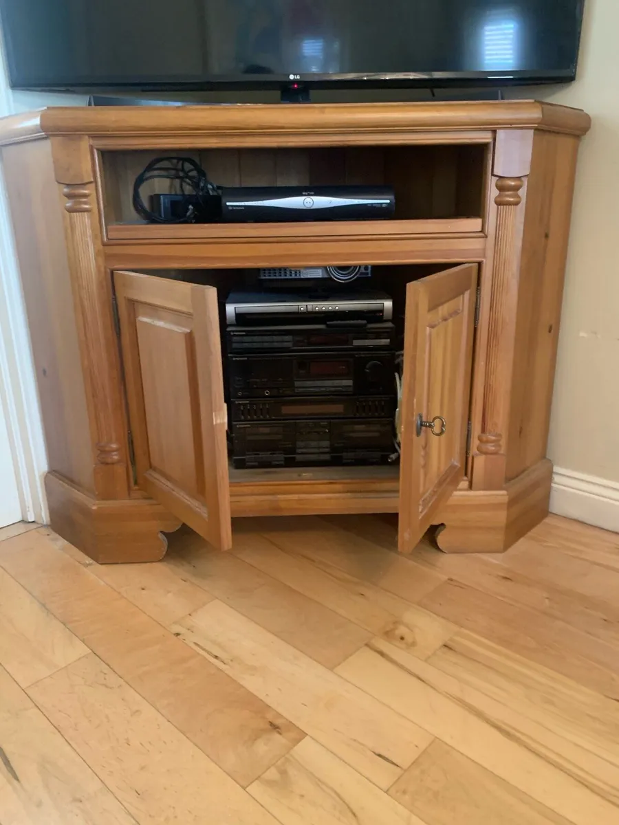 Solid Pine Corner TV unit  FREE - Image 1